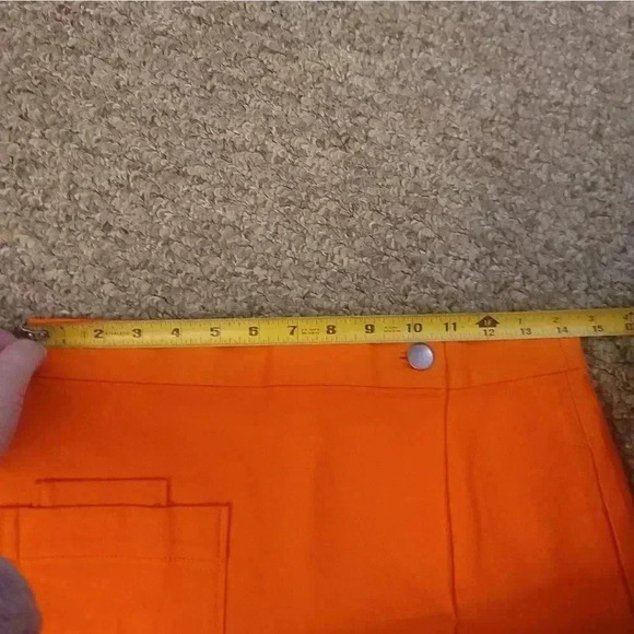 COS orange mini skirt with pockets - Picture 8 of 11